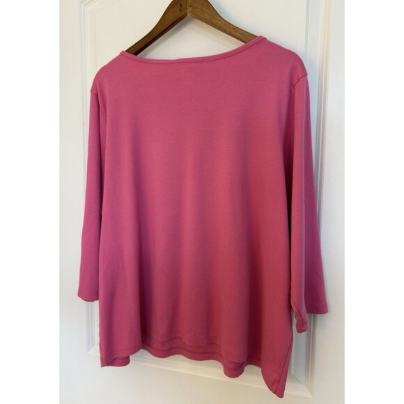 LL Bean Shirt Size 3X Plus Supima Cotton Tee 3/4 Sleeve Stretchy Classic Basic - Picture 3 of 8